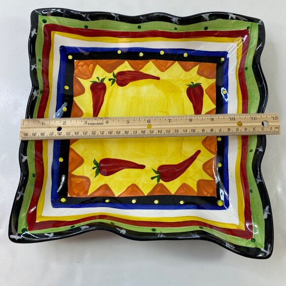 Home Collection Chilli Pepper Chip & Dip 11.5 " Serving Bowl Platter - Picture 6 of 11